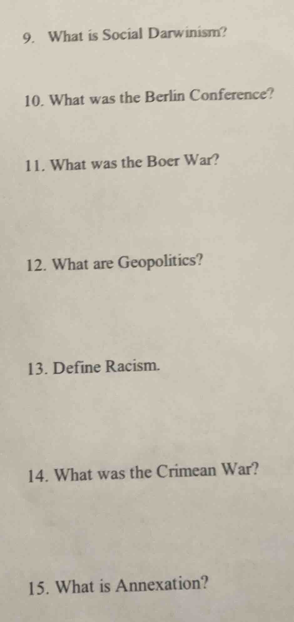9. what is social darwinism? 10. what was the berlin conference? 11. wh…