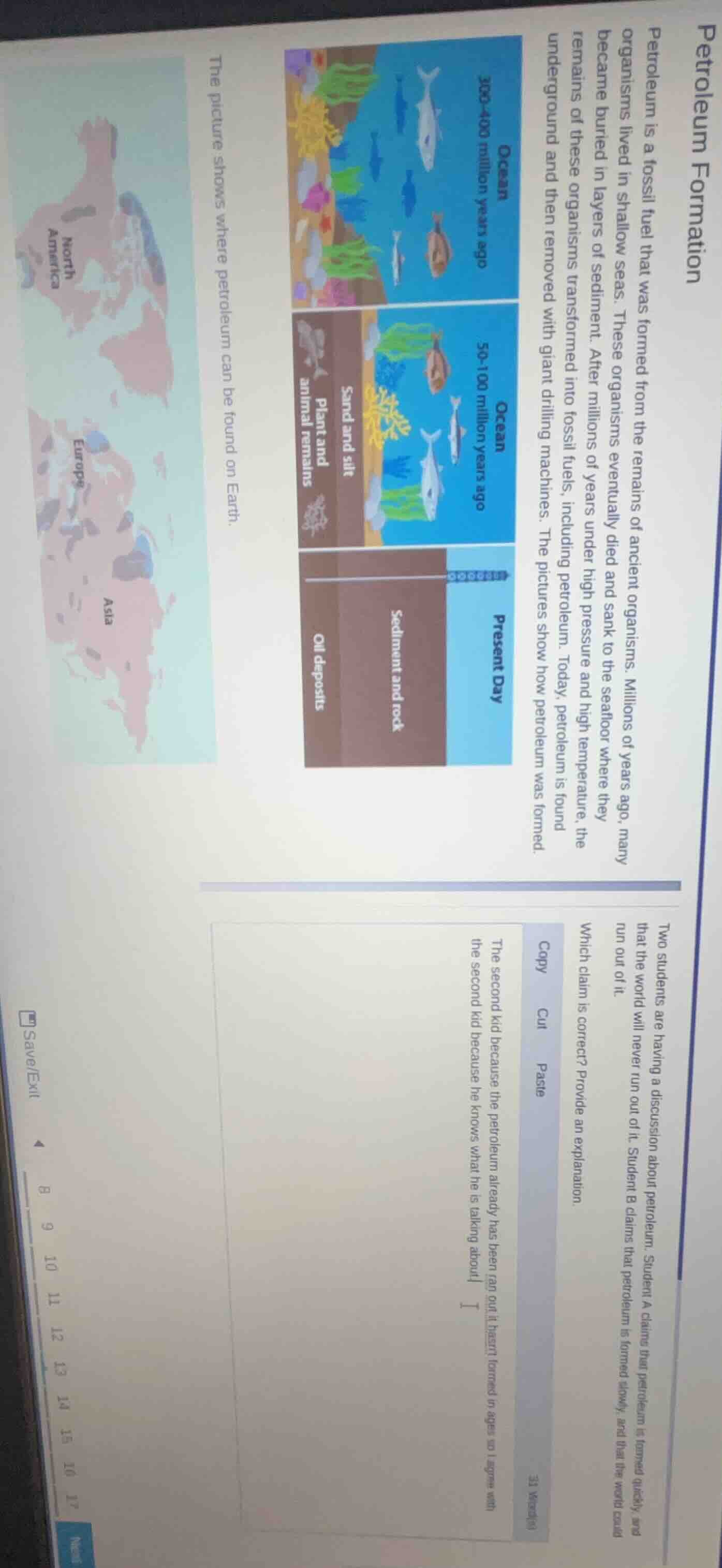 petroleum formation petroleum is a fossil fuel that was formed from the…