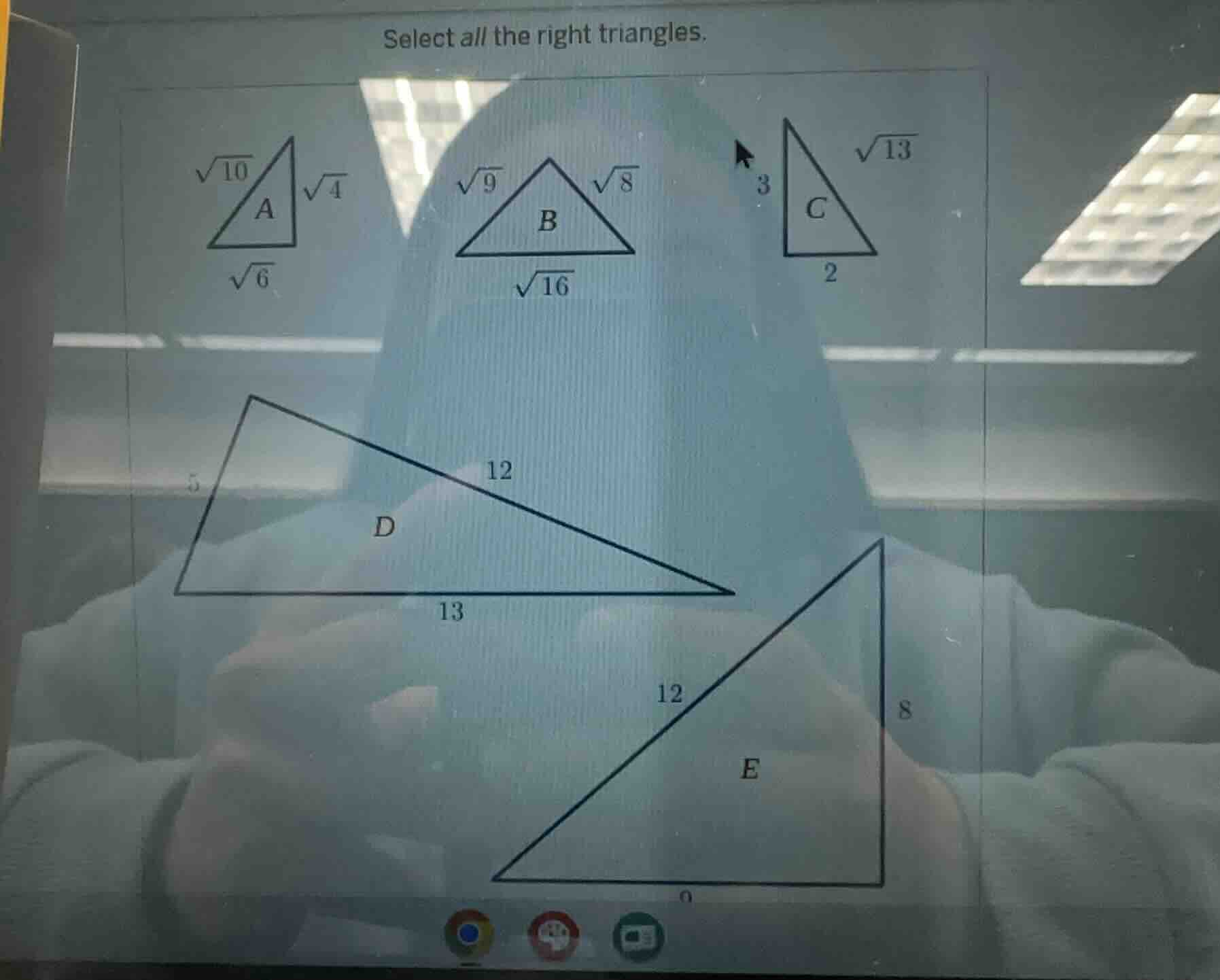 select all the right triangles.