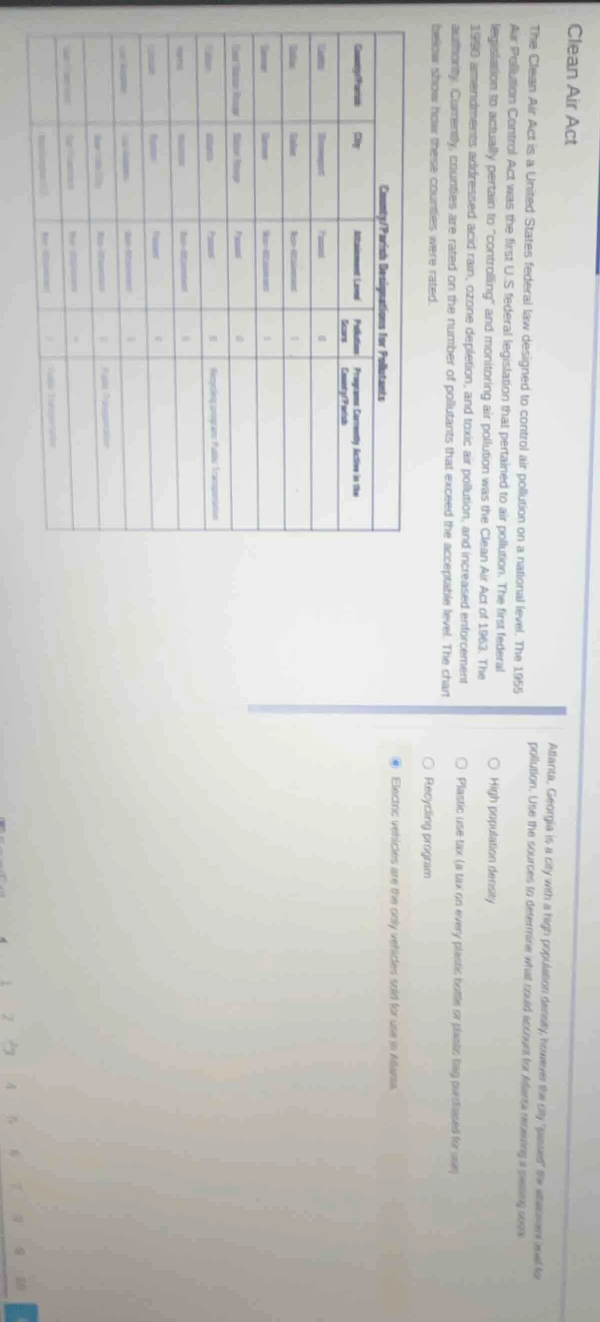 clean air act the clean air act is a united states federal law designed…