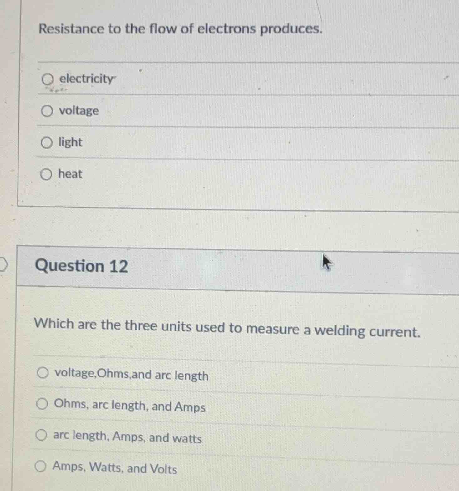 resistance to the flow of electrons produces. ○ electricity ○ voltage ○…