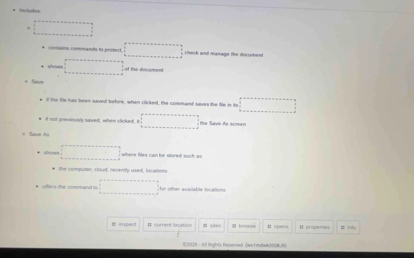 • includes: ◦ - contains commands to protect, , check and manage the do…