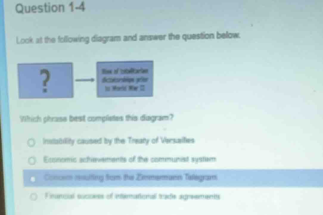 question 1-4 look at the following diagram and answer the question belo…