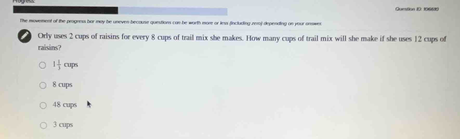 the movement of the progress bar may be uneven because questions can be…