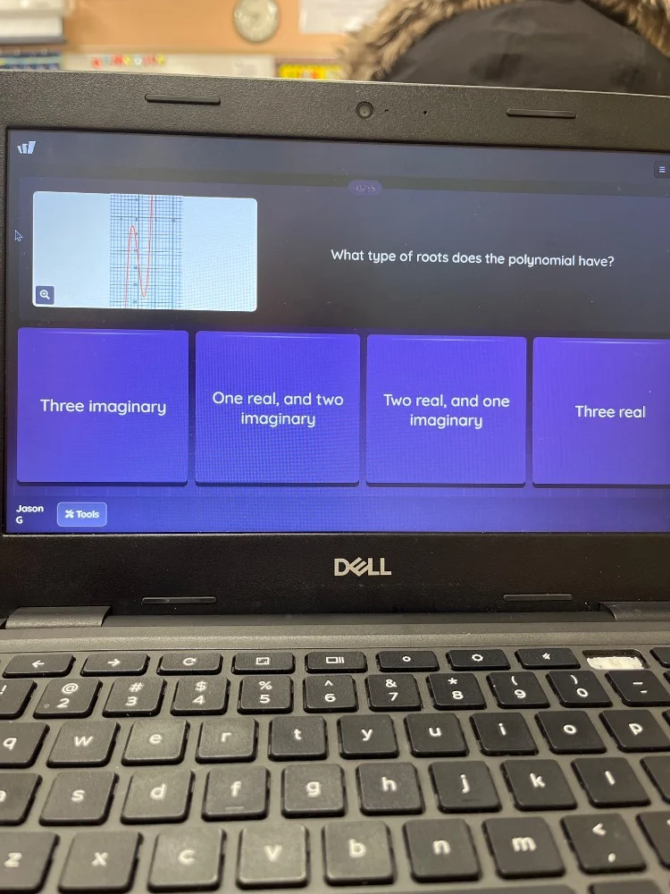 what type of roots does the polynomial have? three imaginary; one real,…