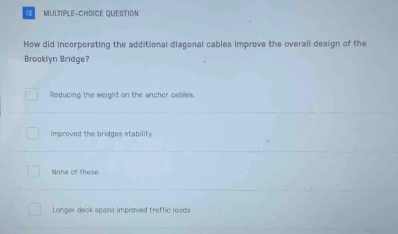 multiple-choice question how did incorporating the additional diagonal …