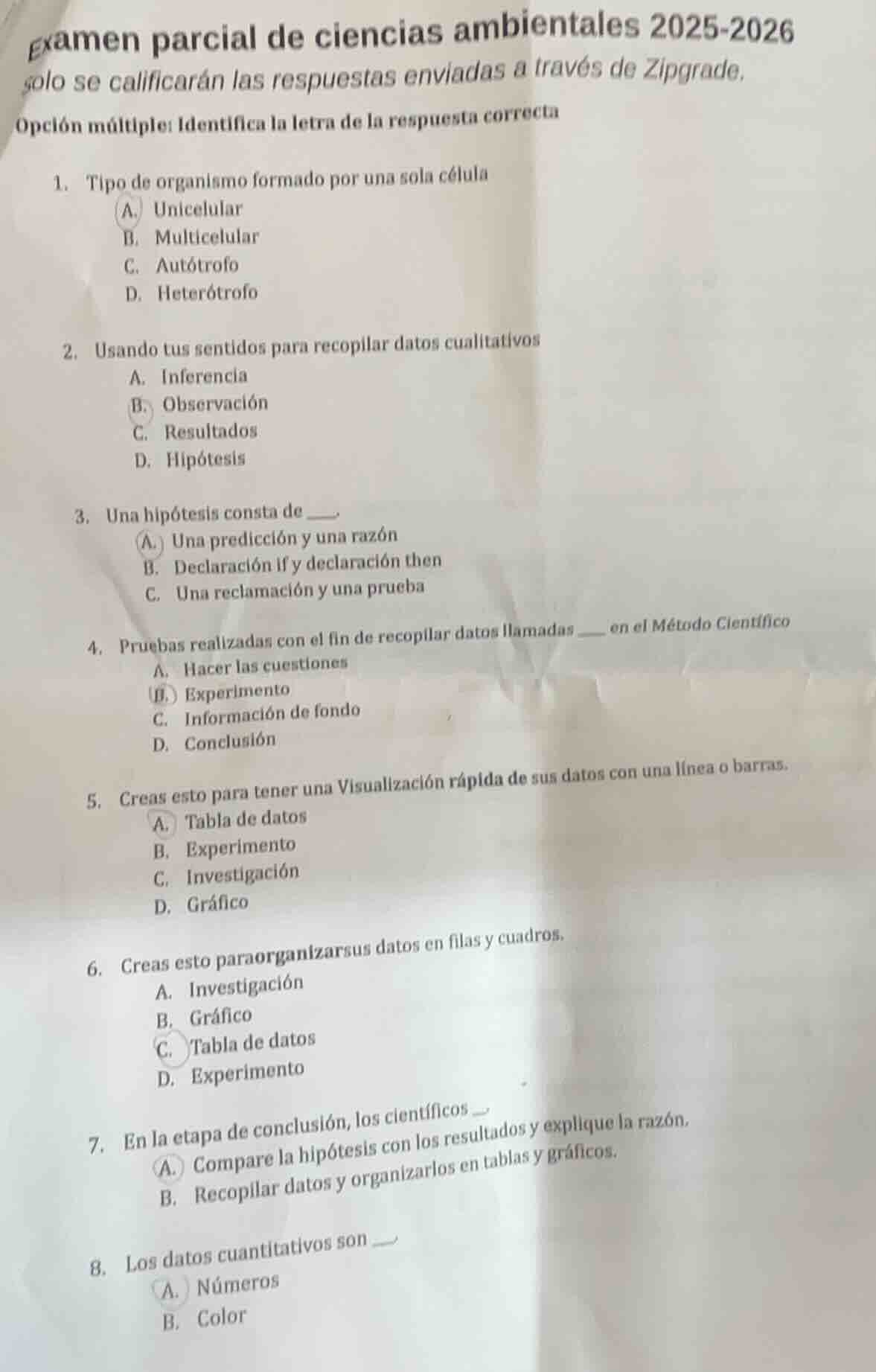 examen parcial de ciencias ambientales 2025-2026 solo se calificarán la…