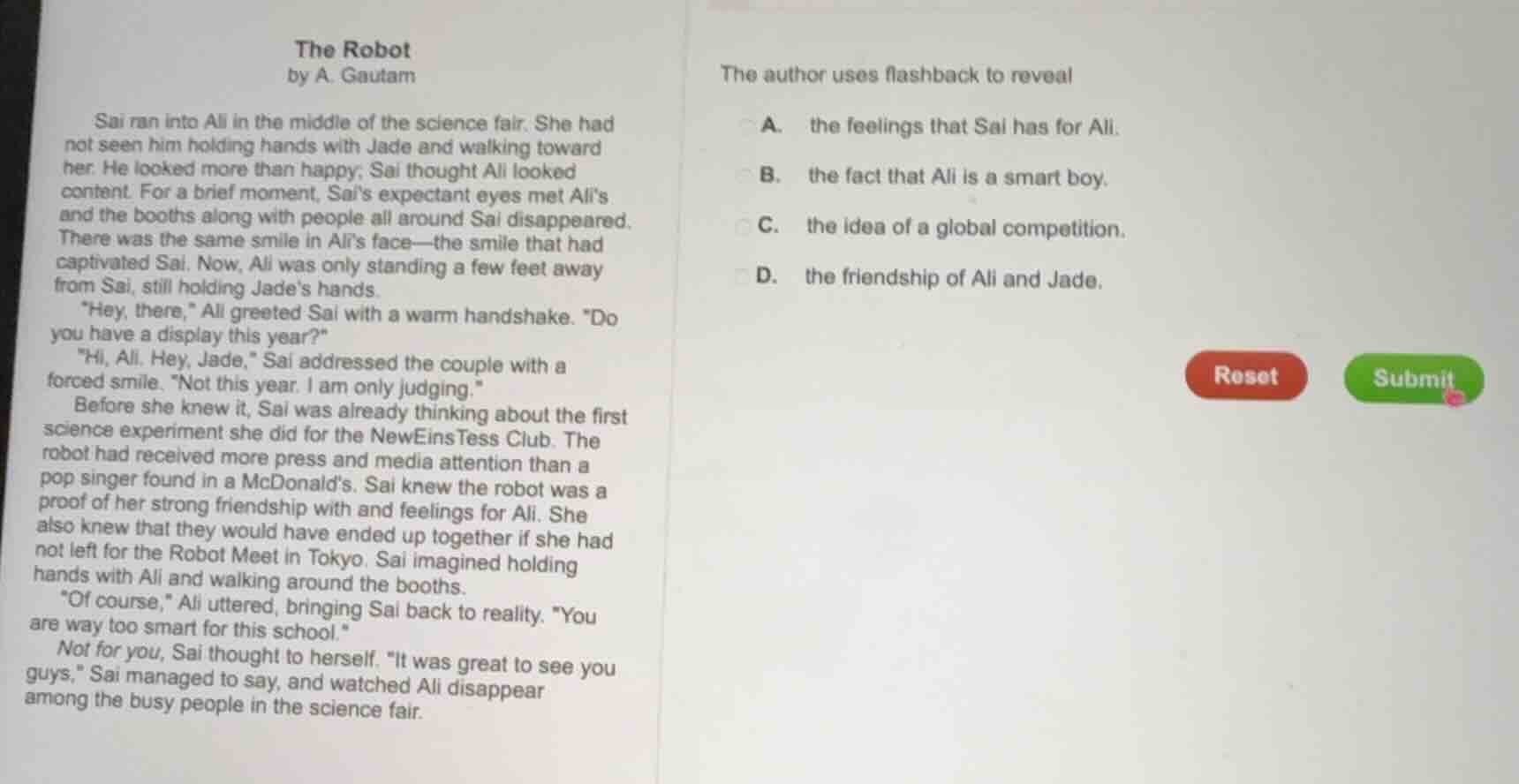 the robot by a. gautam sai ran into ali in the middle of the science fa…