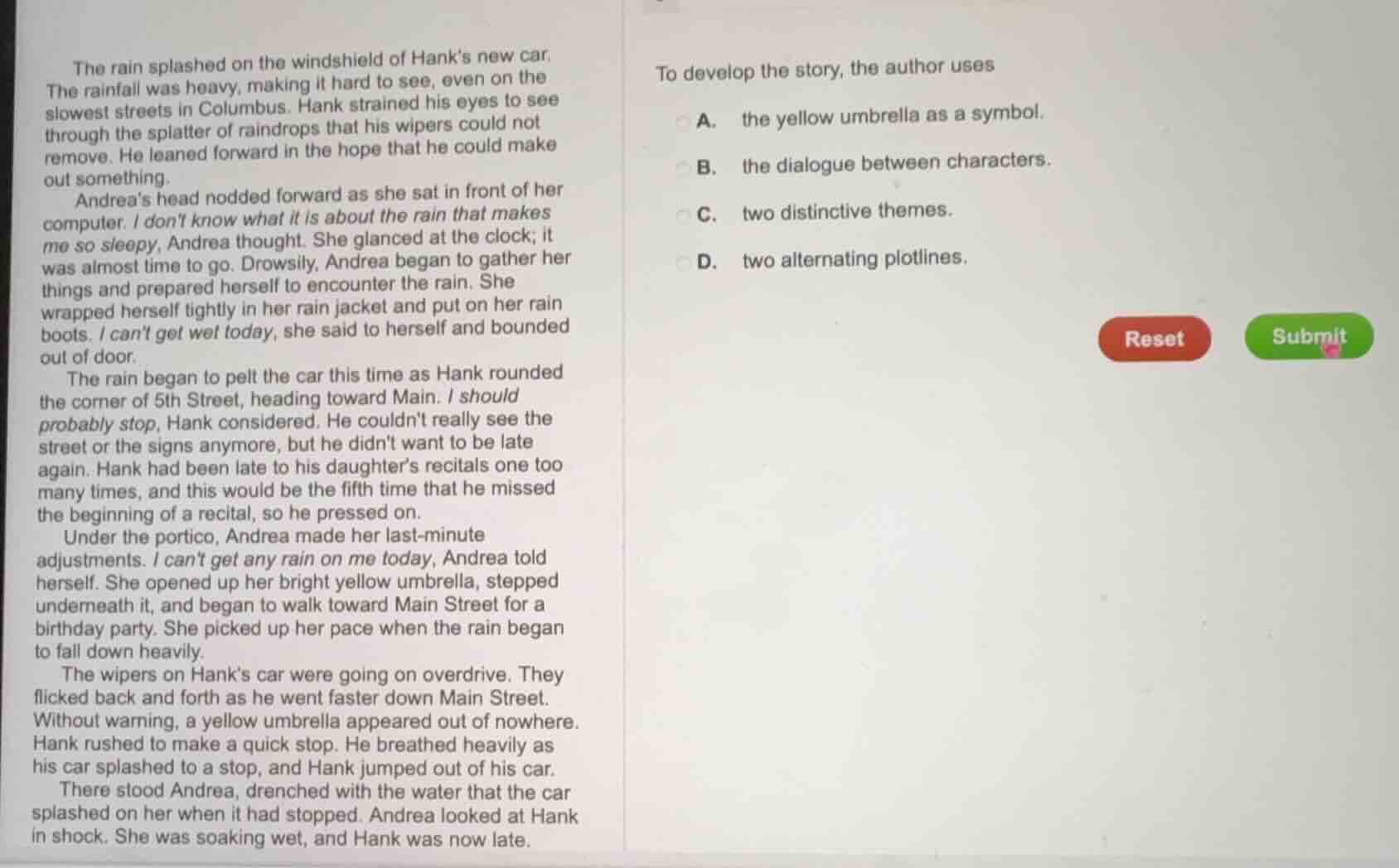 the rain splashed on the windshield of hanks new car. the rainfall was …