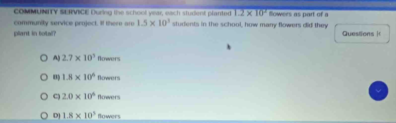 community service during the school year, each student planted $1.2 \\t…