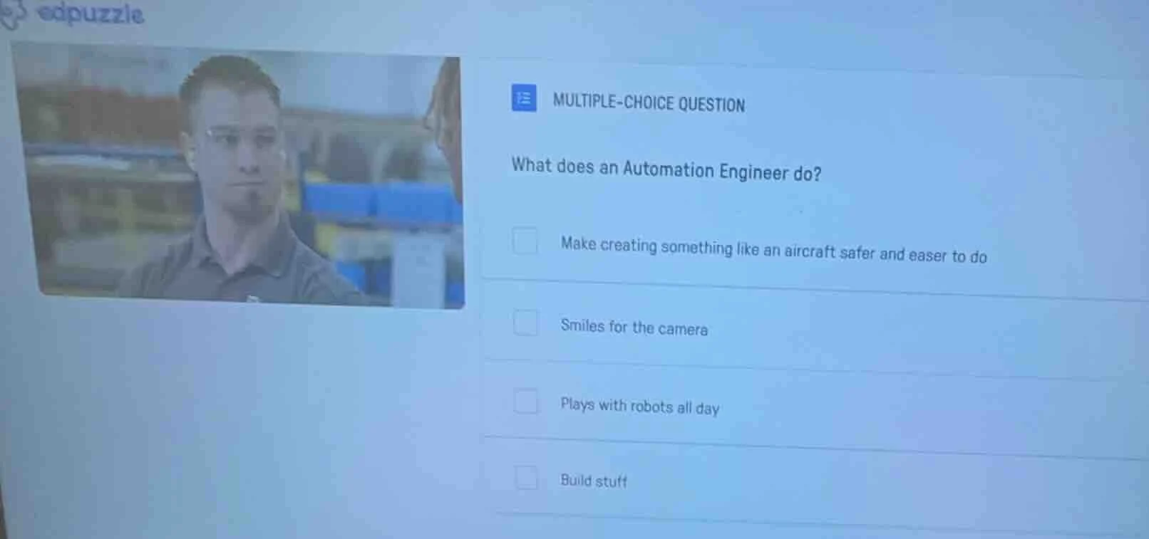 multiple-choice question what does an automation engineer do? make crea…