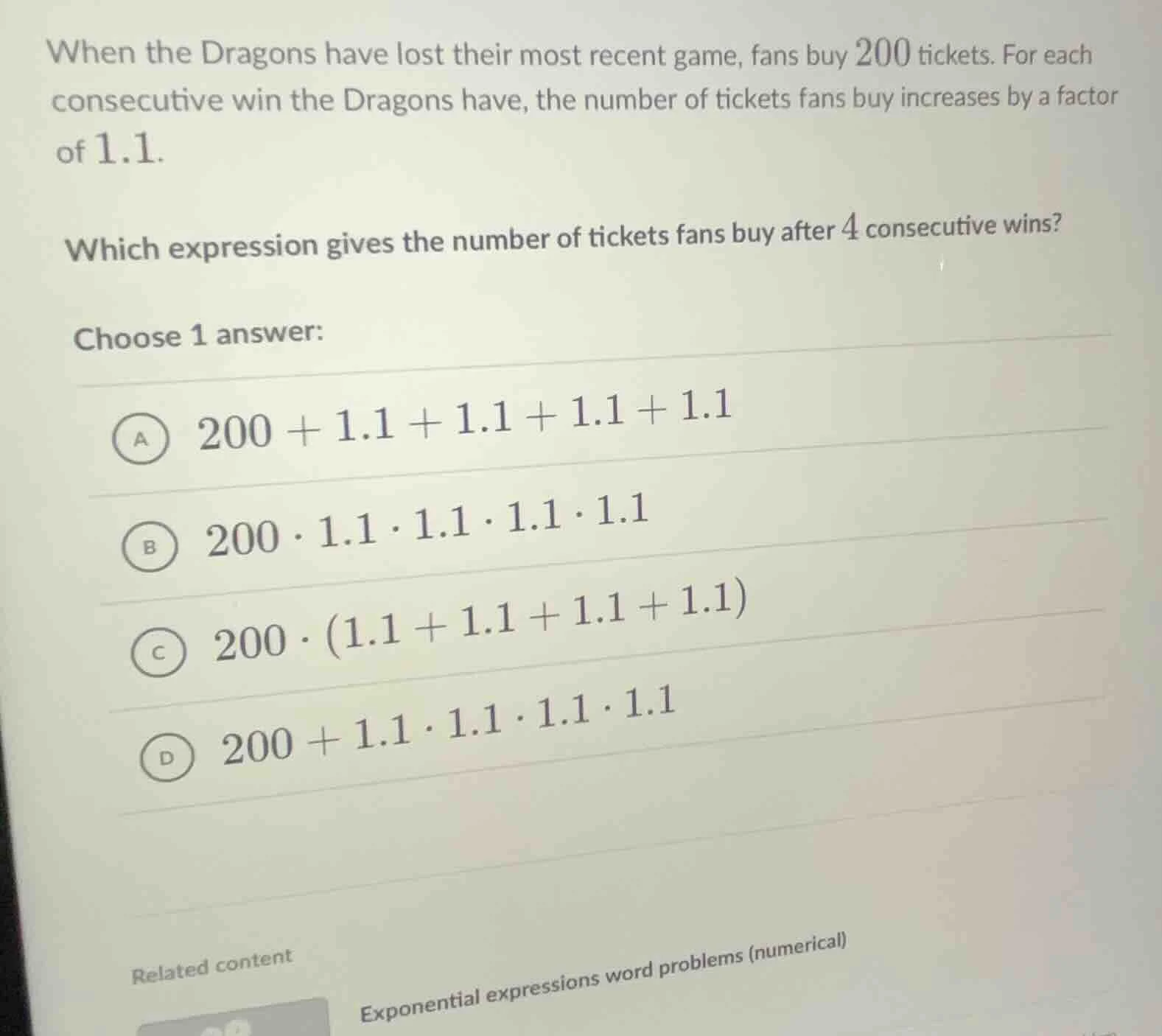 when the dragons have lost their most recent game, fans buy 200 tickets…
