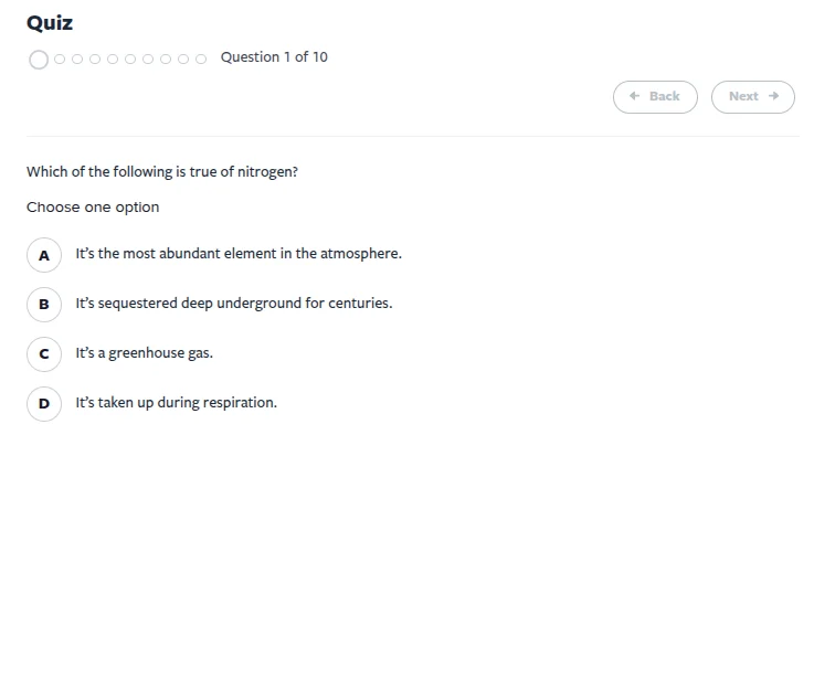 quiz question 1 of 10 which of the following is true of nitrogen? choos…