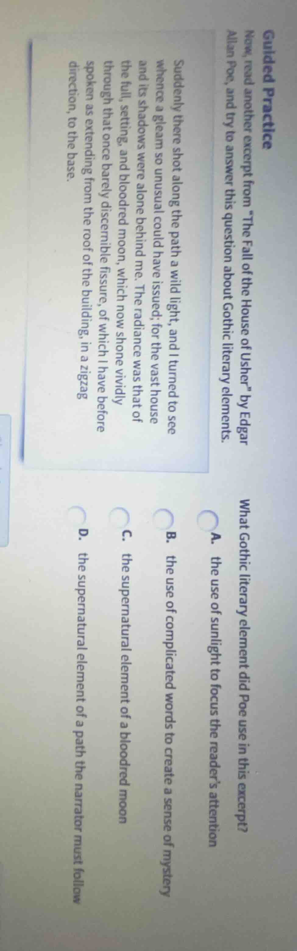 guided practice now, read another excerpt from \the fall of the house o…