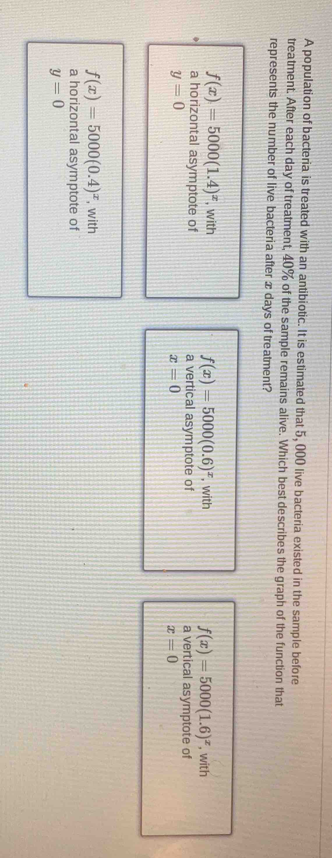 a population of bacteria is treated with an antibiotic. it is estimated…