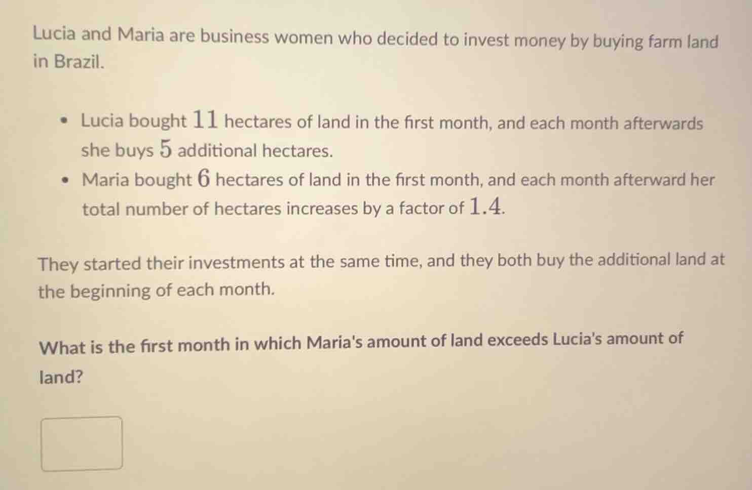 lucia and maria are business women who decided to invest money by buyin…