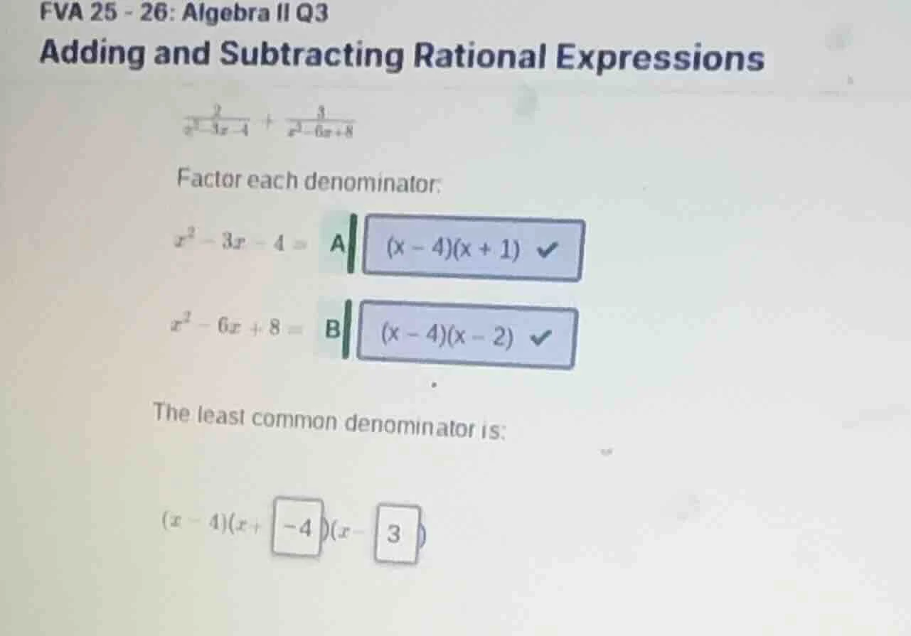 fva 25 - 26: algebra ii q3 adding and subtracting rational expressions …