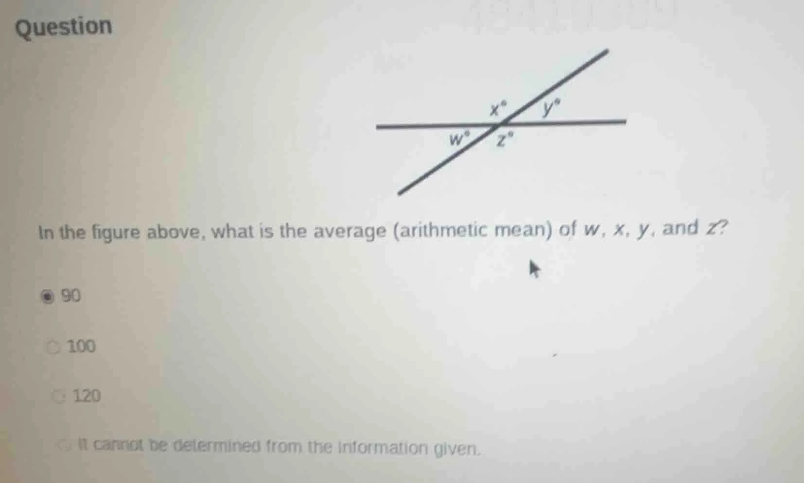 question in the figure above, what is the average (arithmetic mean) of …