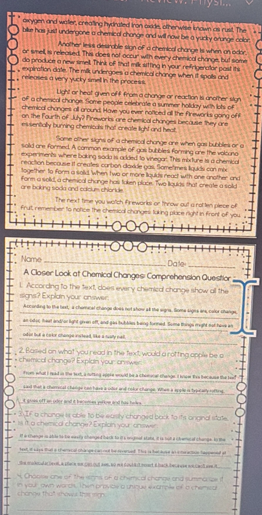 oxygen and water, creating hydrated iron oxide, otherwise known as rust…