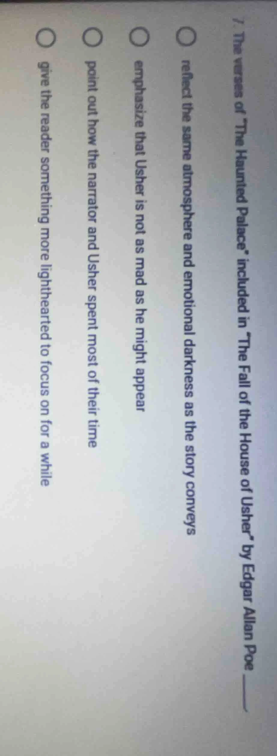 7. the verses of \the haunted palace\ included in \the fall of the hous…