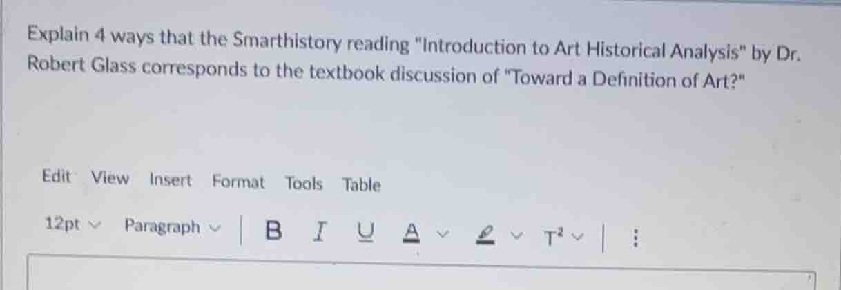 explain 4 ways that the smarthistory reading \introduction to art histo…