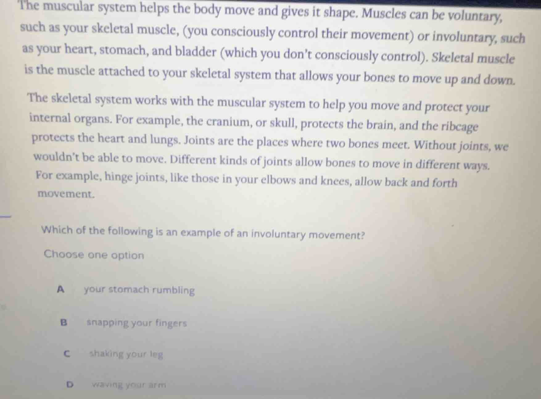 the muscular system helps the body move and gives it shape. muscles can…