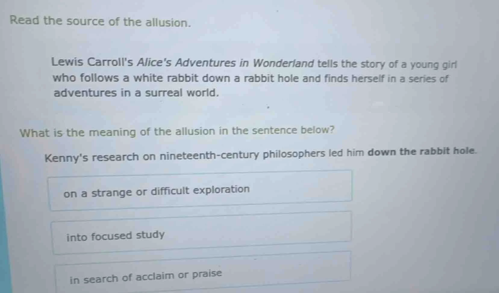 read the source of the allusion. lewis carrolls alices adventures in wo…