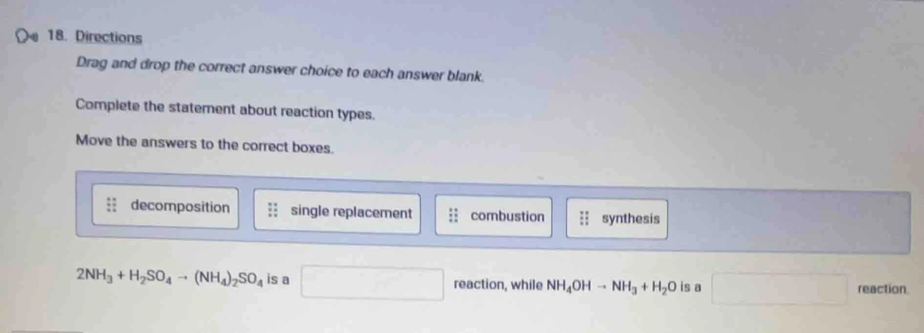 18. directions drag and drop the correct answer choice to each answer b…