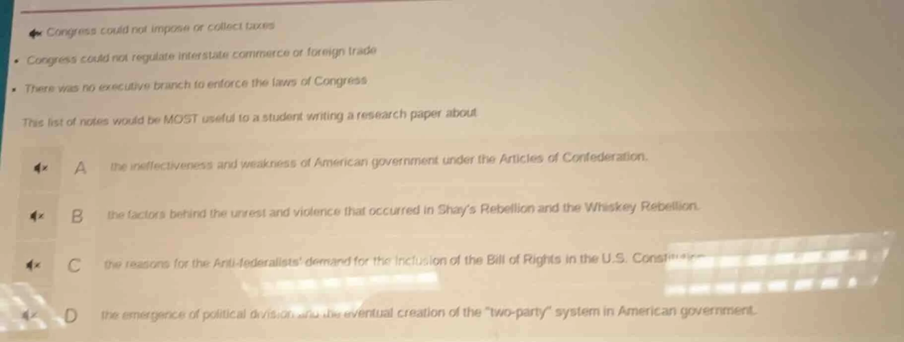 • congress could not impose or collect taxes • congress could not regul…