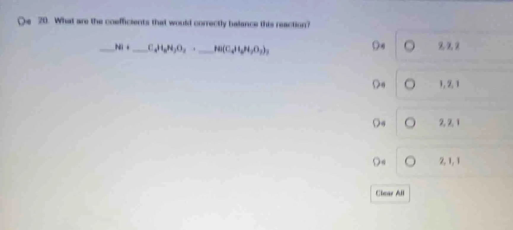 20. what are the coefficients that would correctly balance this reactio…