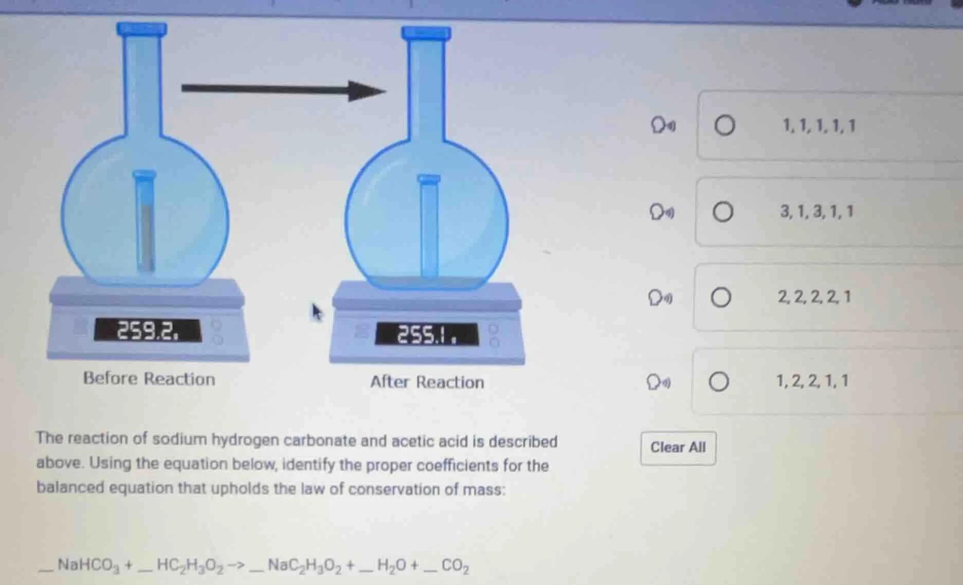 the reaction of sodium hydrogen carbonate and acetic acid is described …