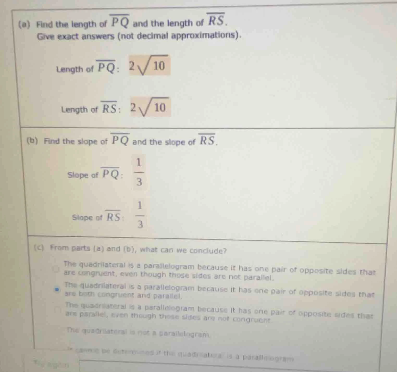 (a) find the length of $overline{pq}$ and the length of $overline{rs}$.…