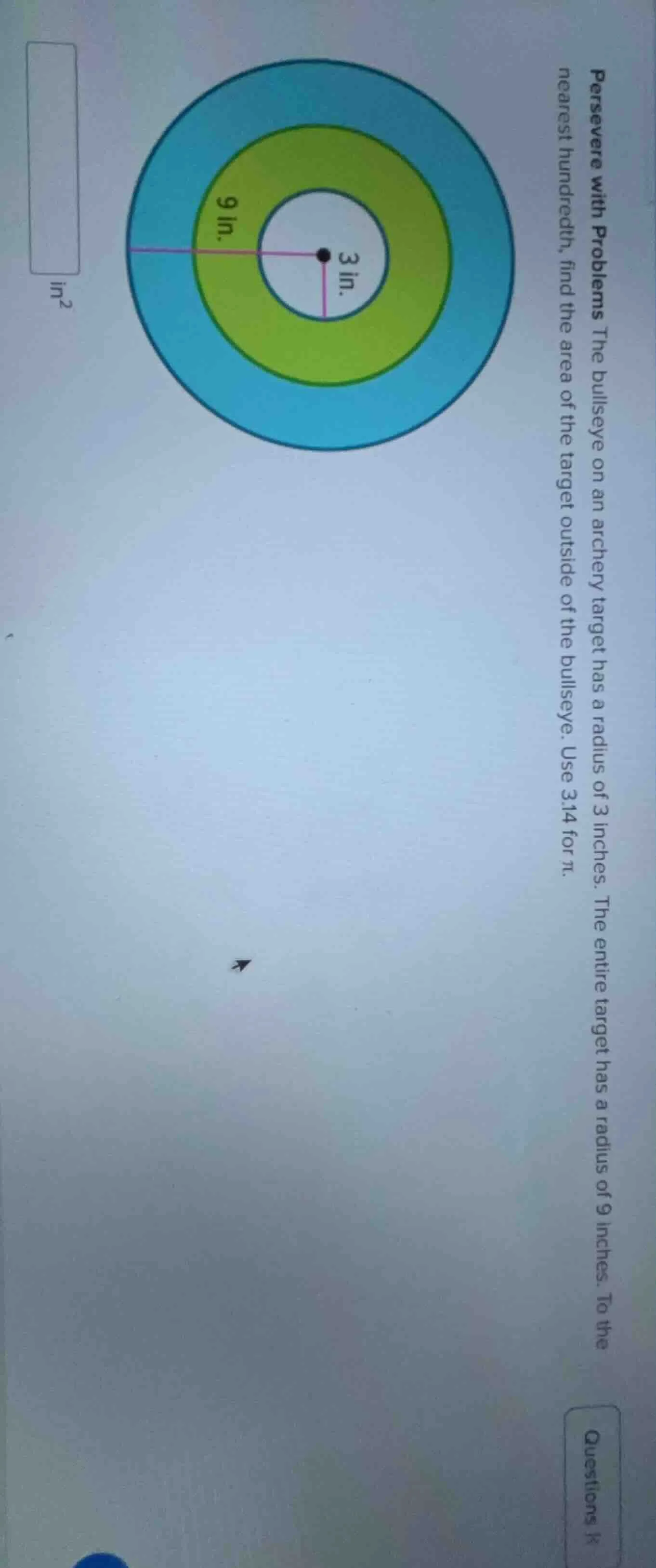 persevere with problems the bullseye on an archery target has a radius …