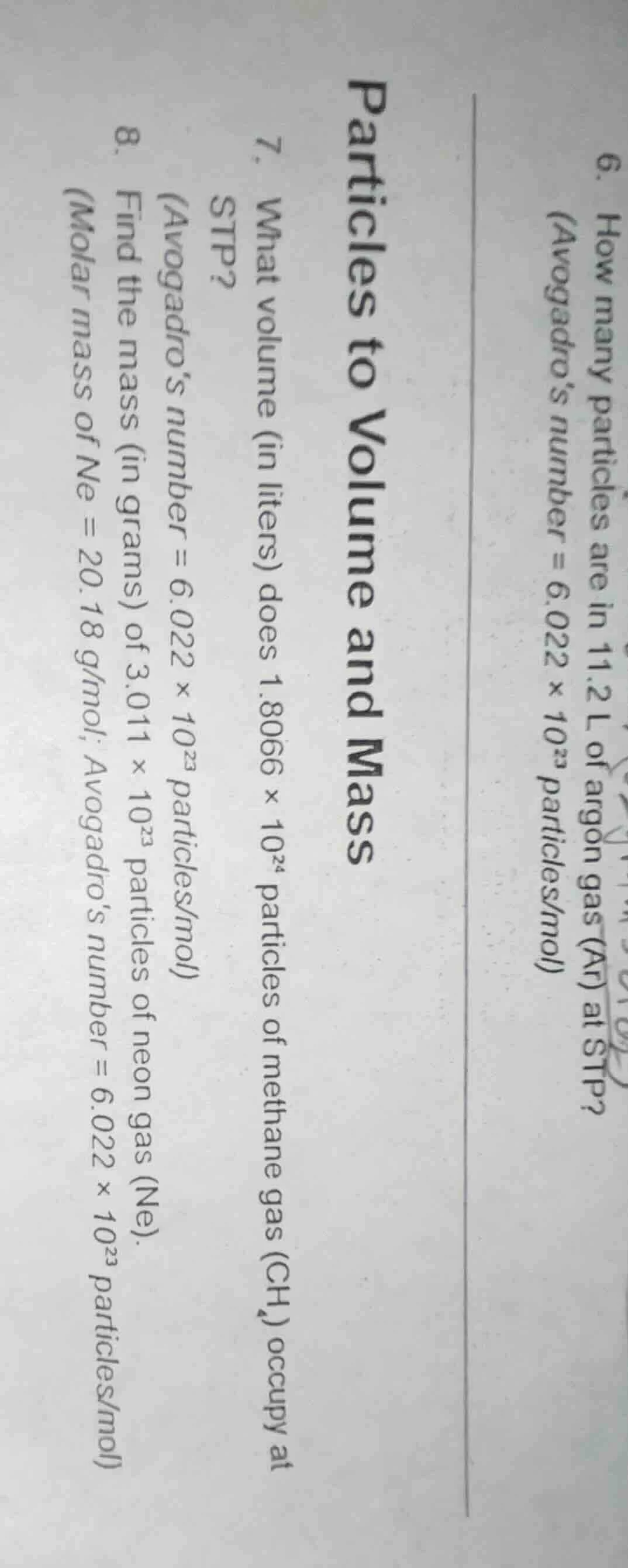 particles to volume and mass 7. what volume (in liters) does 1.8066 × 1…