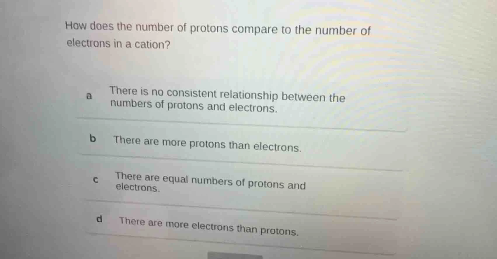 how does the number of protons compare to the number of electrons in a …