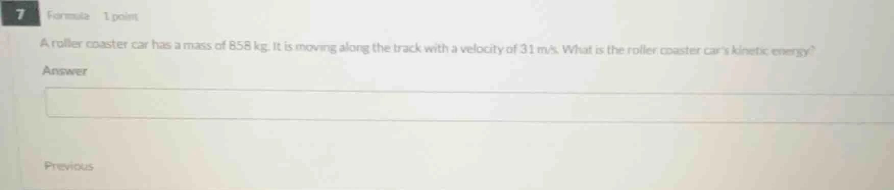 a roller coaster car has a mass of 858 kg. it is moving along the track…