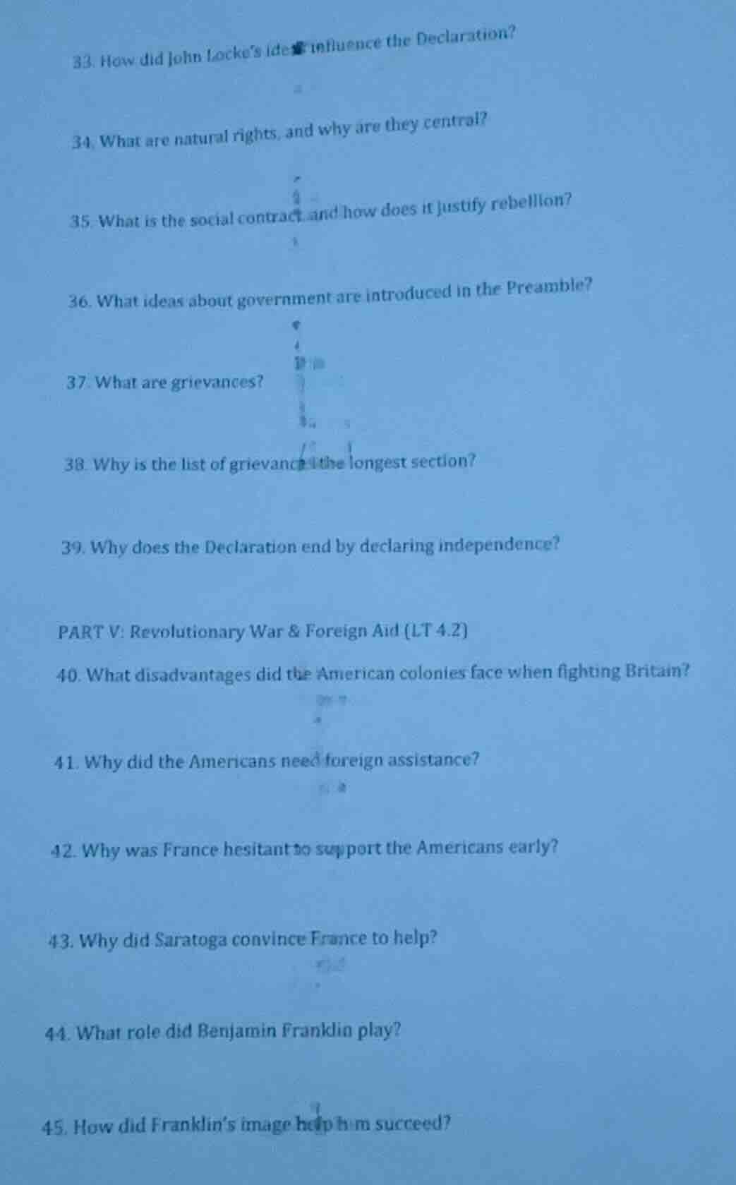 33. how did john locke’s ideas influence the declaration? 34. what are …