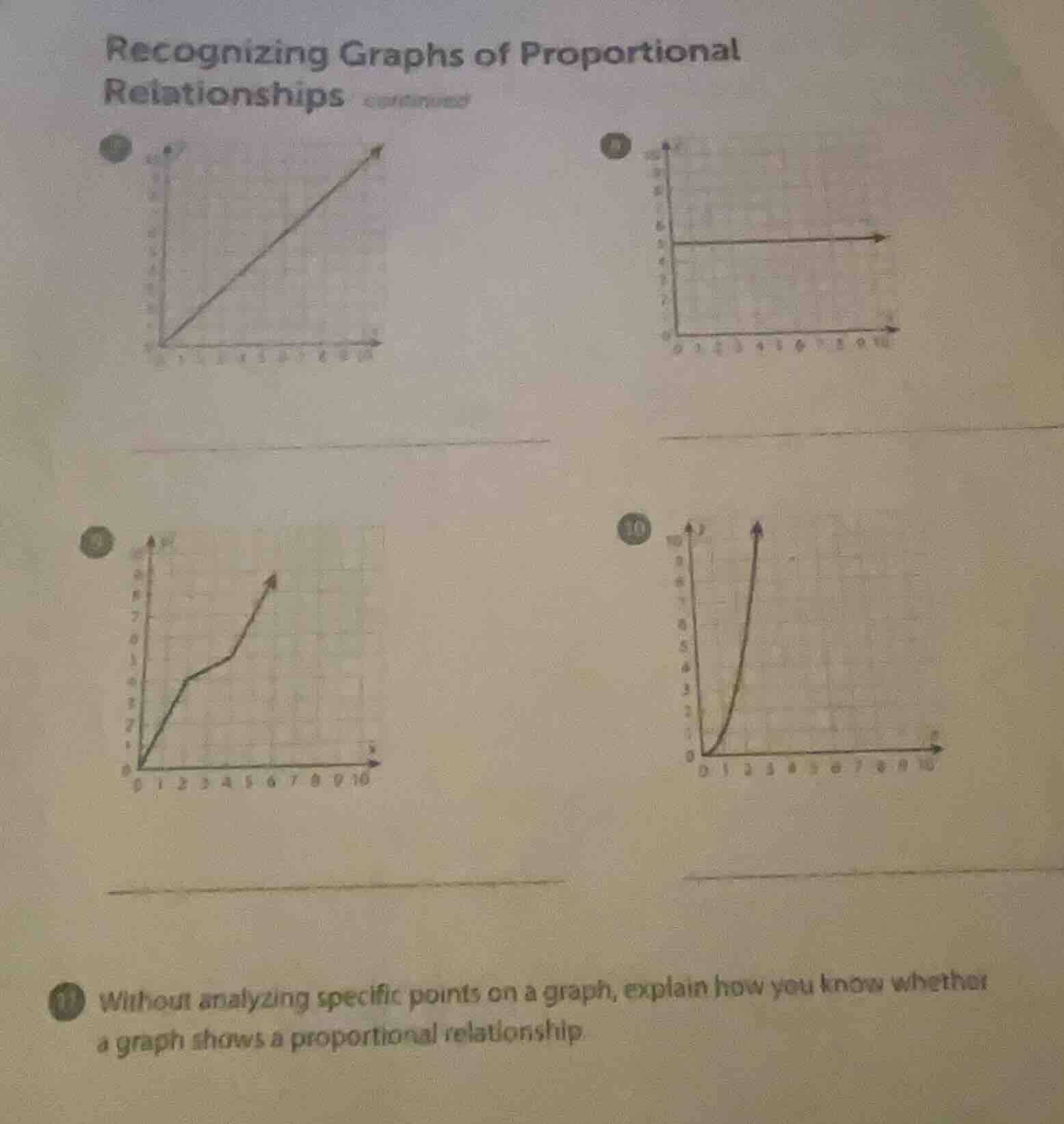 recognizing graphs of proportional relationships (continued) (7) graph …