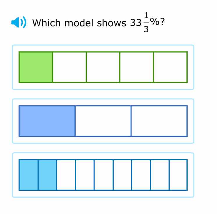 which model shows $33\\frac{1}{3}\\%$?