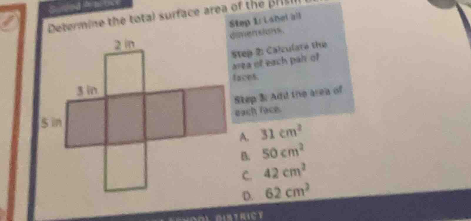determine the total surface area of the prism step 1: label all dimensi…