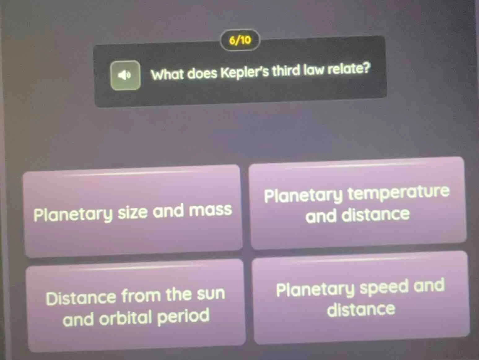 what does keplers third law relate? planetary size and mass planetary t…