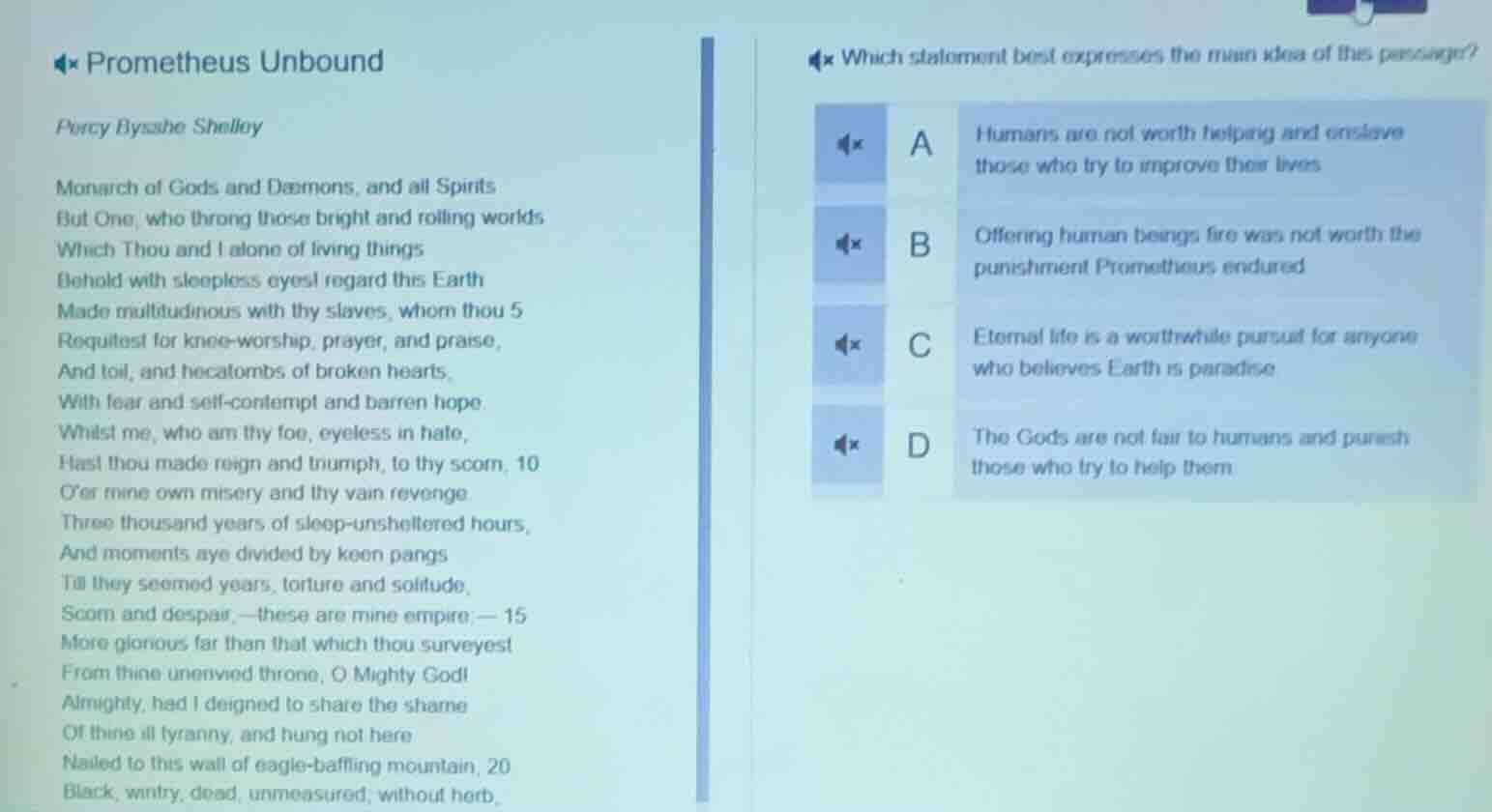 prometheus unbound percy bysshe shelley monarch of gods and daemons, an…