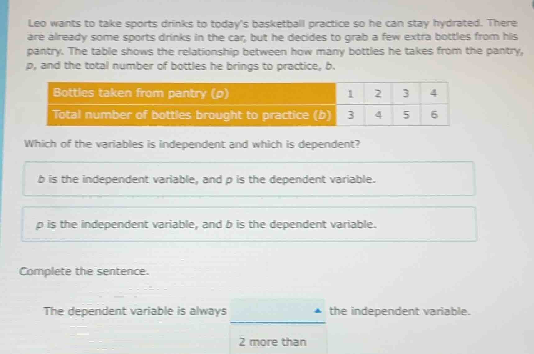leo wants to take sports drinks to todays basketball practice so he can…