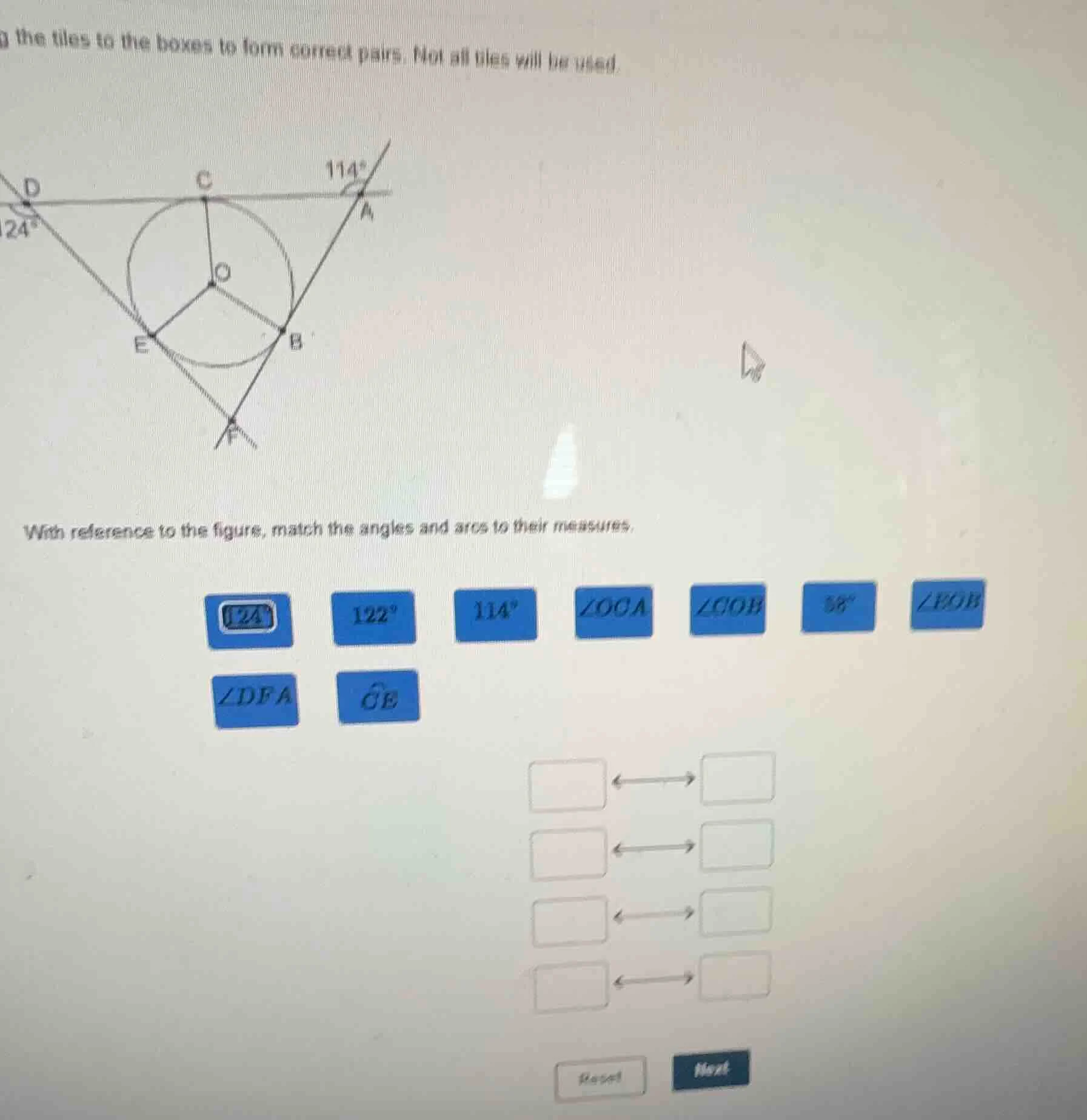 g the tiles to the boxes to form correct pairs. not all tiles will be u…