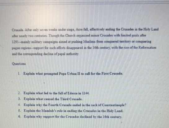 crusade. after only seven weeks under siege, acre fell, effectively end…