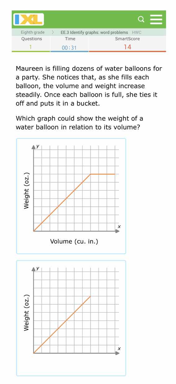 maureen is filling dozens of water balloons for a party. she notices th…
