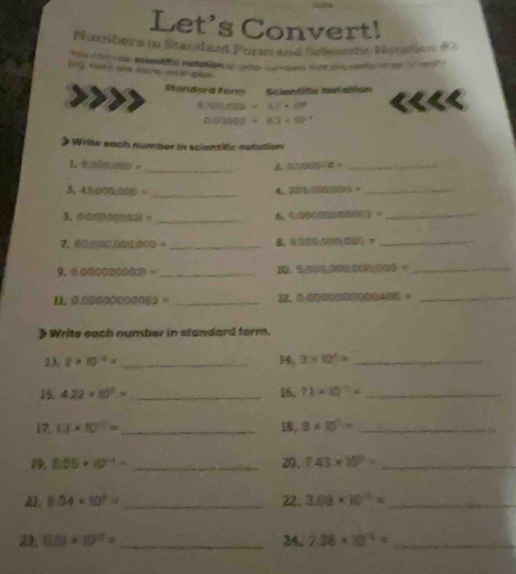 let’s convert! numbers in standard form and scientific notation the obj…