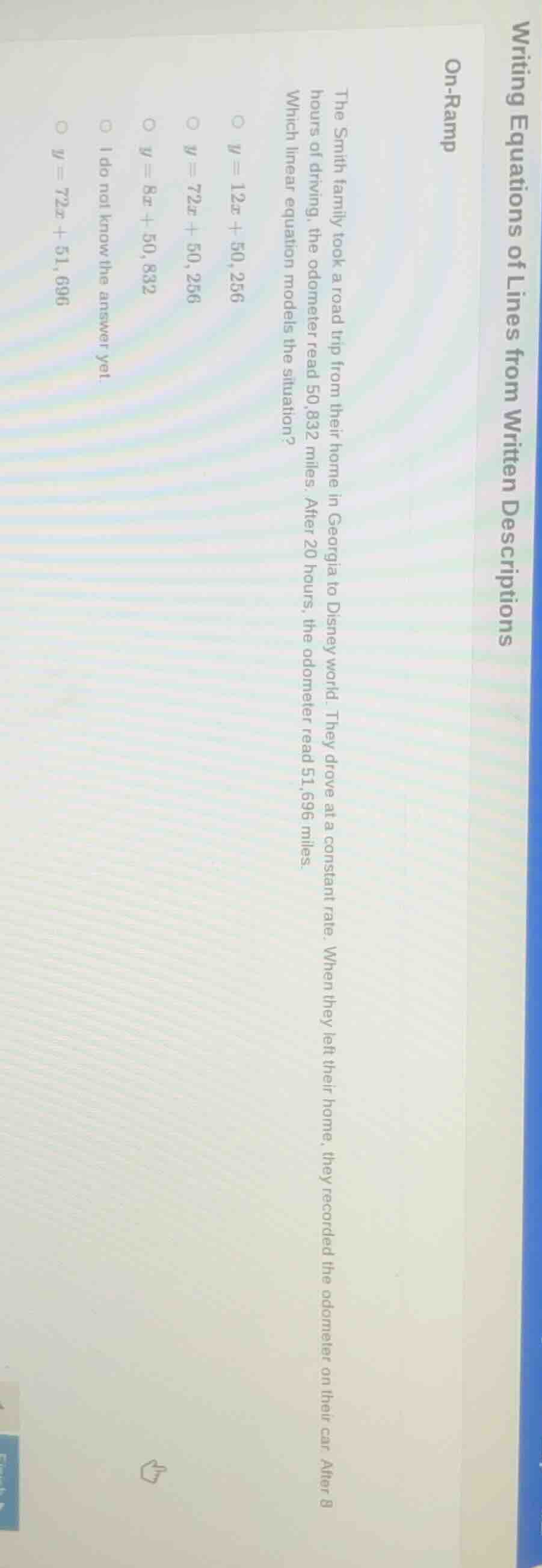 writing equations of lines from written descriptions on - ramp the smit…