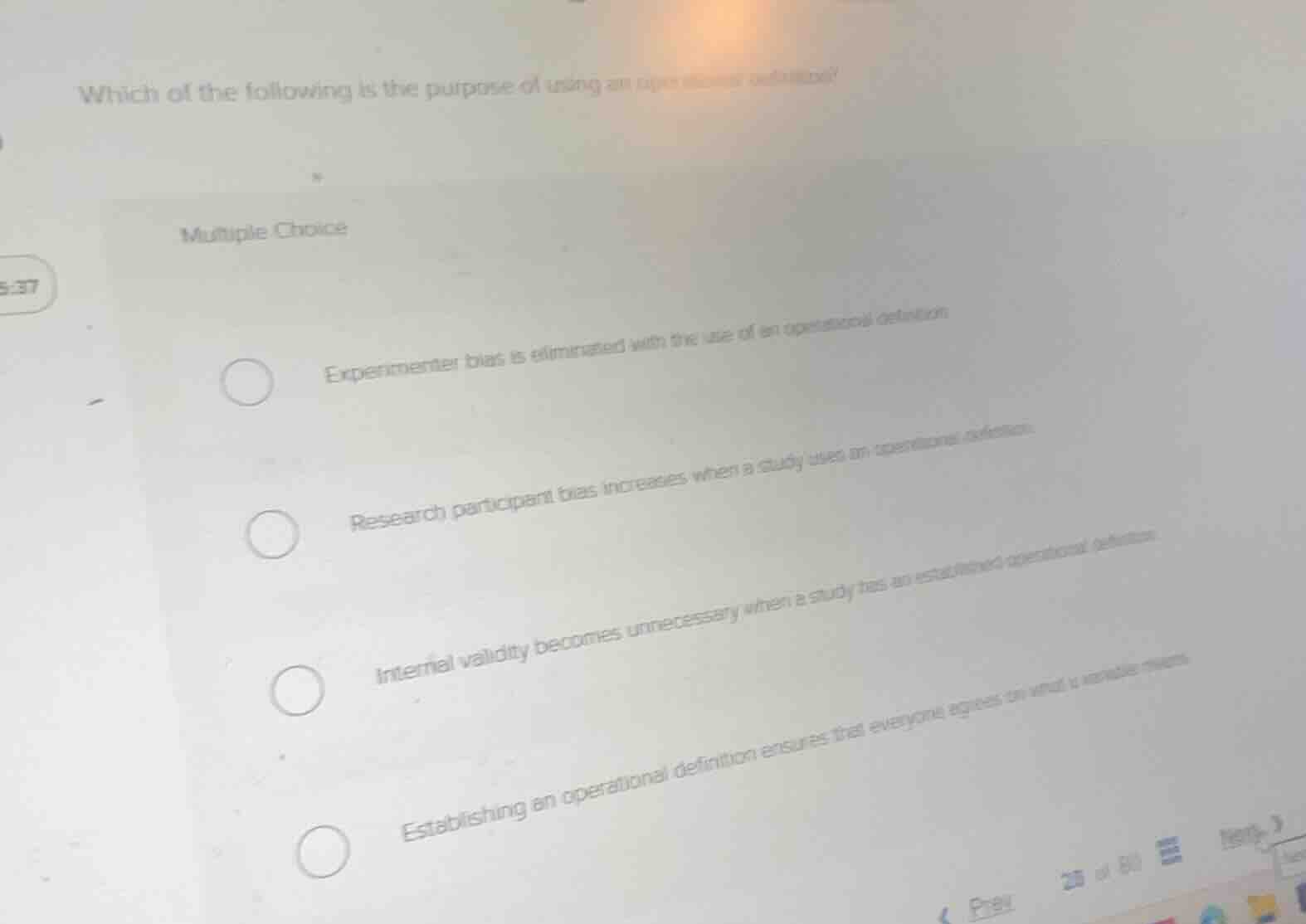 which of the following is the purpose of using an operational definitio…