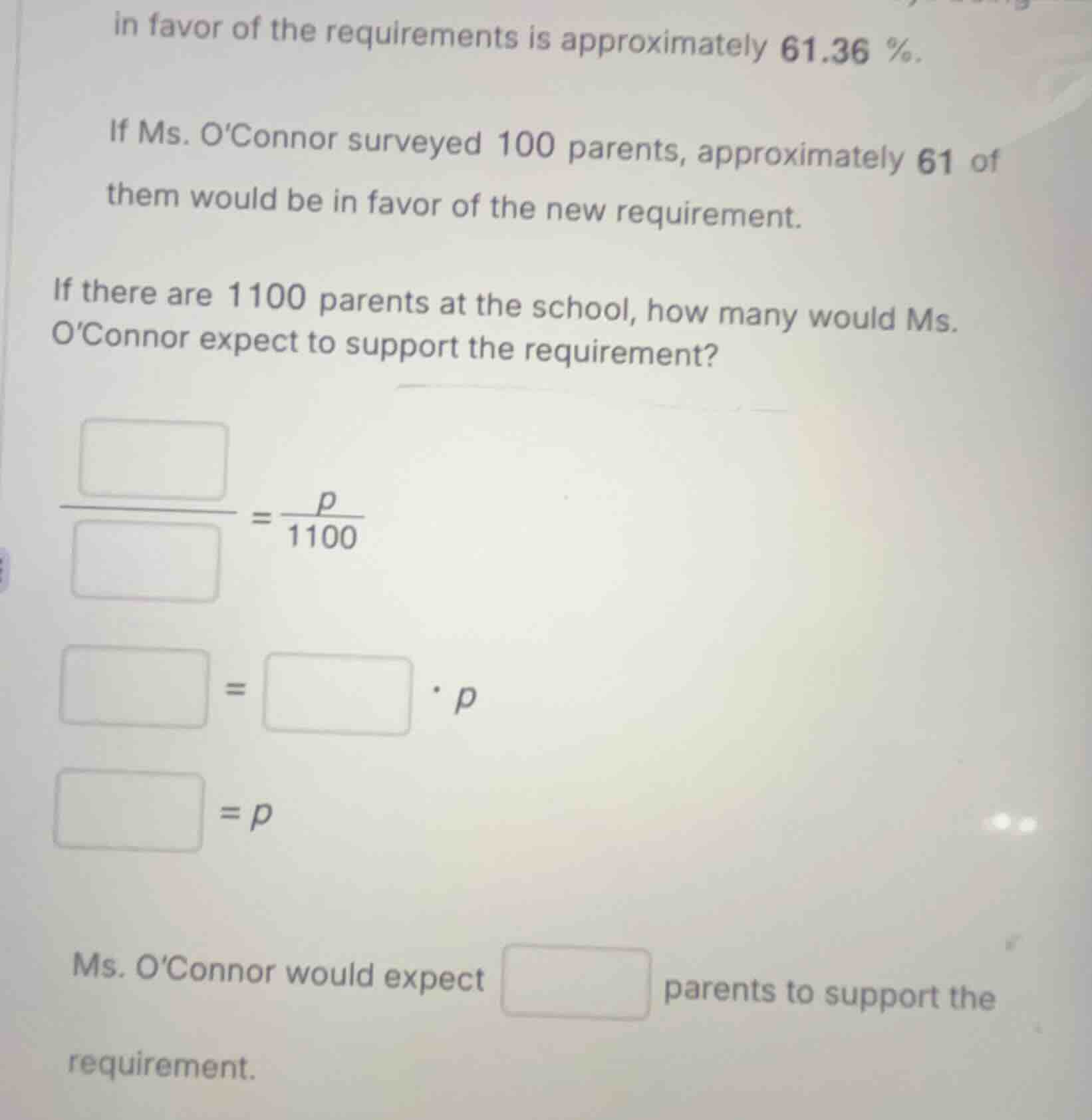 in favor of the requirements is approximately 61.36 %. if ms. oconnor s…